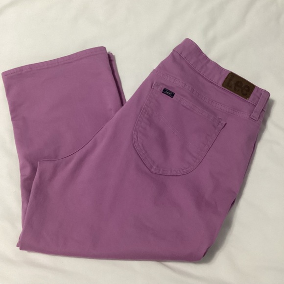 Lee Denim - LEE: lavender or light purple colored crop jeans size 20